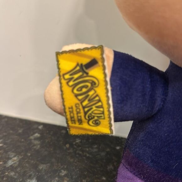 TOY FACTORY Willy Wonka Charlie Bucket Big Head 11” Plush Golden Ticket w/ Tag - Picture 3 of 12